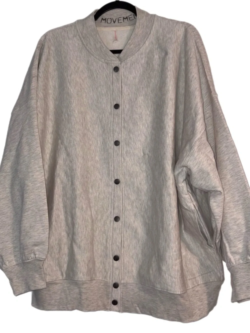 Free People Movement For The Win Fleece Cardigan Oatmeal M NWOT - Picture 2 of 7
